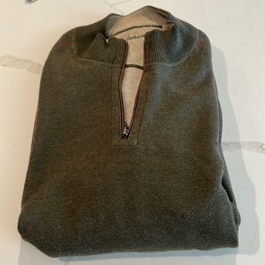 Men’s Tommy Bahama 3/4 Zip Pullover Sweater XL TG green khaki